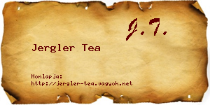 Jergler Tea névjegykártya